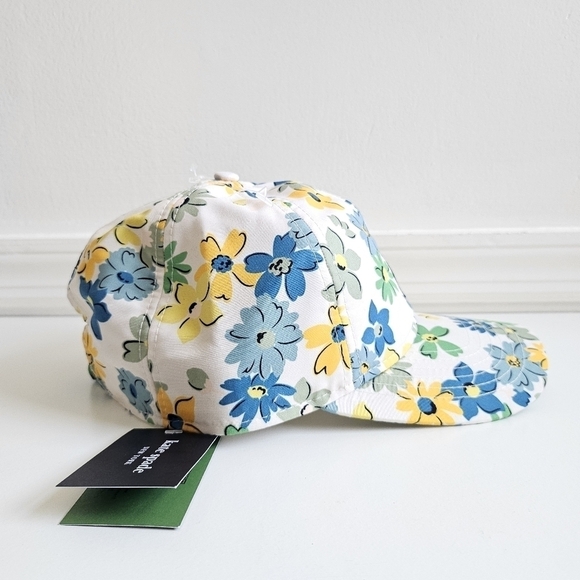 New Kate Spade New York Printed Floral French Cream Baseball Hat/Cap NWT - Picture 5 of 7